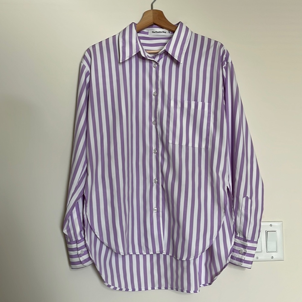 The Frankie Shop - Lui Striped Poplin Shirt - Purple